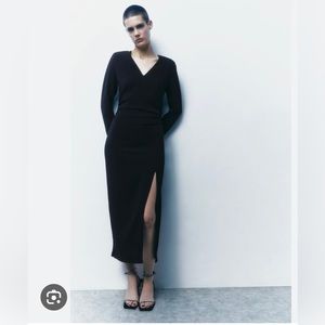 New with tags, never worn black ruched dress.